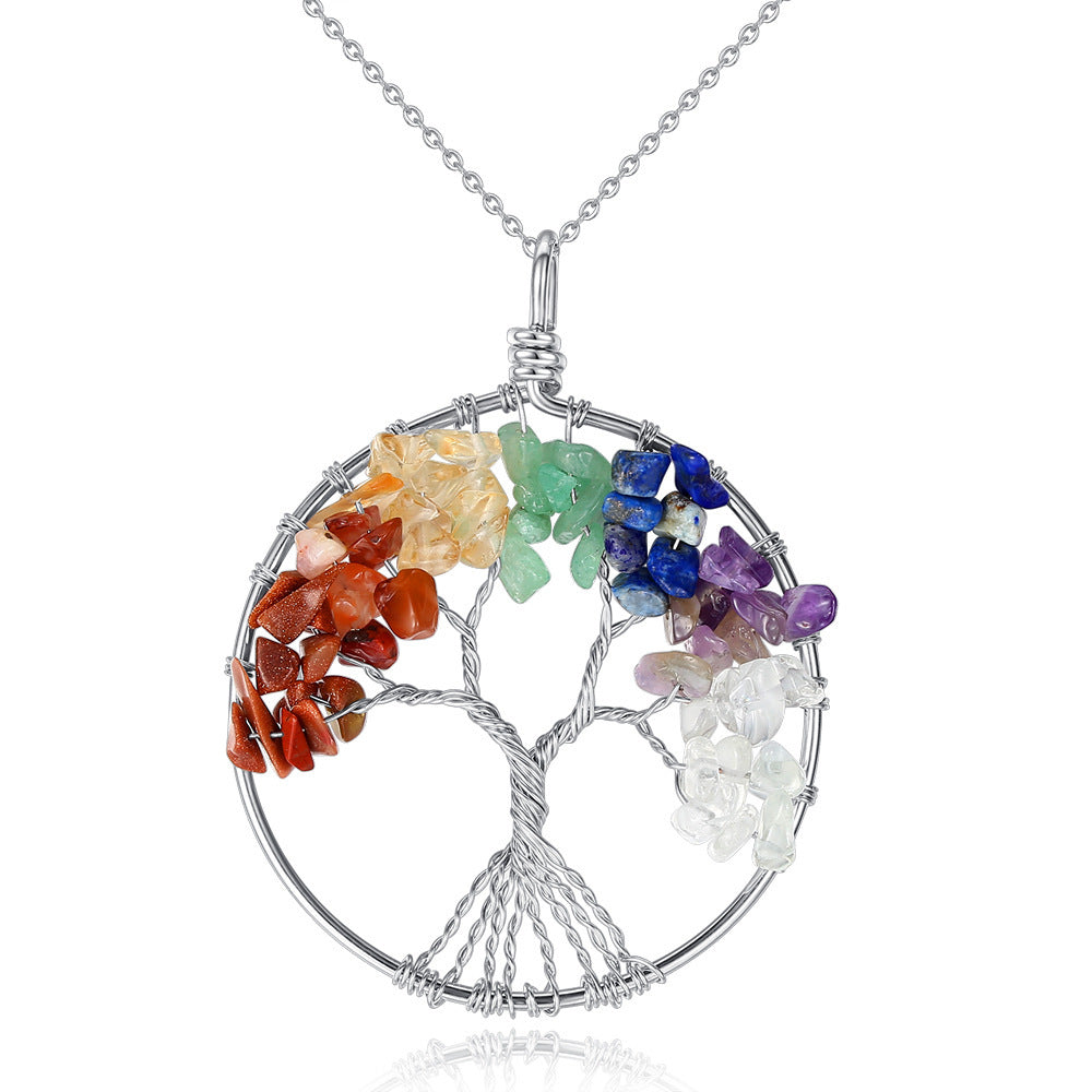 Oferta 2x1 - Collar Árbol de la Vida - Piedras Naturales de los 7 Chakras, Diseño Artesanal