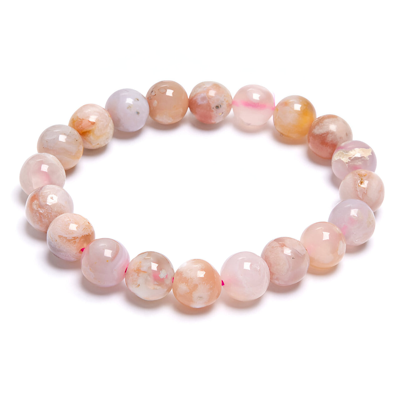 Pulsera de Ágata Rosa Natural - Serenidad y Amor, Diseño Elegante
