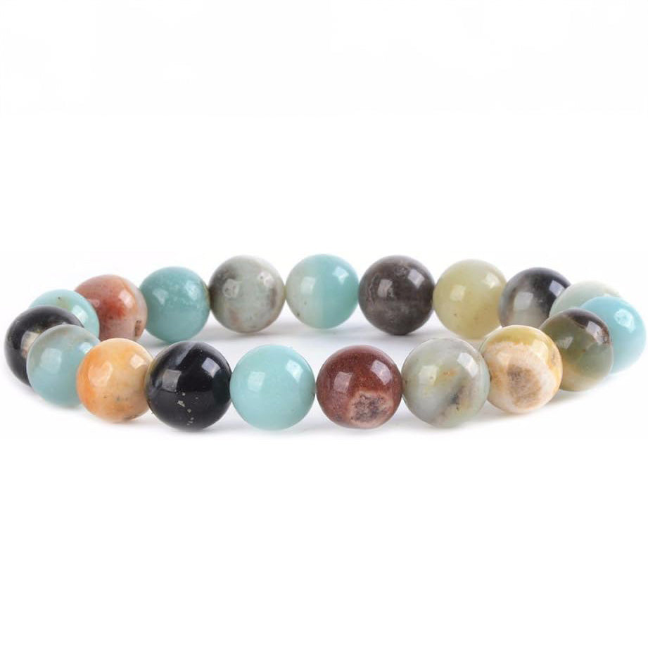 Pulsera de Amazonita Multicolor - Armonía y Equilibrio, Diseño Natural
